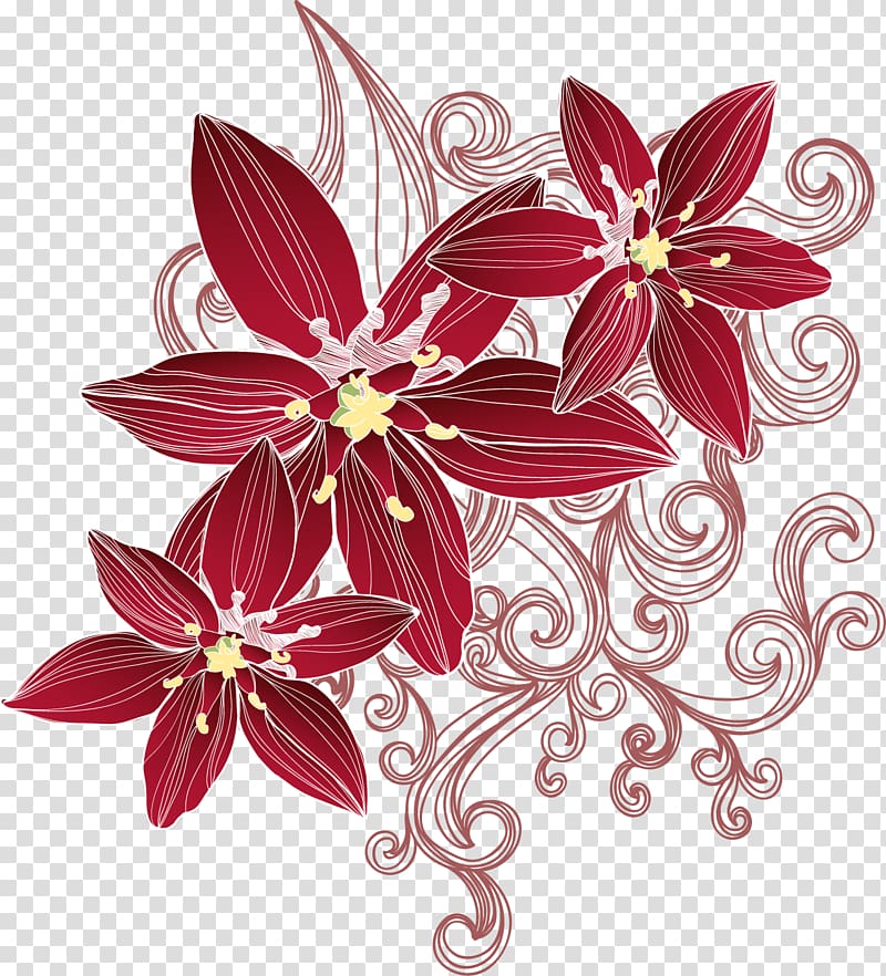 Floral design, Layered Flower transparent background PNG clipart