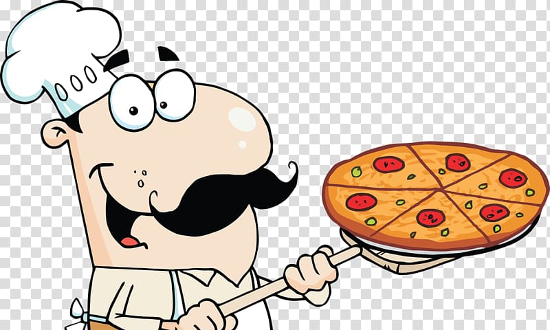 Pizza Chef Italian cuisine Cartoon, pizza transparent background PNG clipart