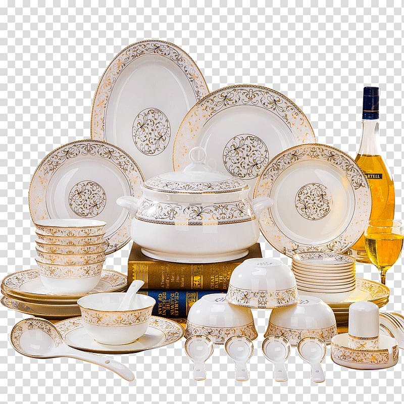 Porcelain Jingdezhen Ceramic Plate Tableware, Plate transparent background PNG clipart