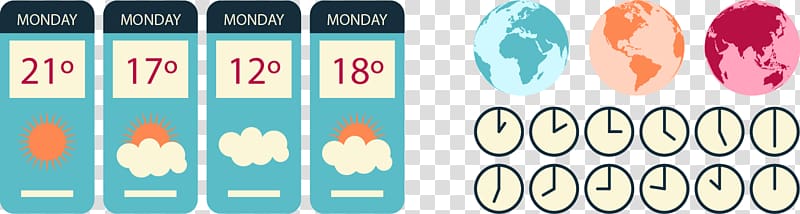 Flat design Graphic design, Time Weather flattening around the world transparent background PNG clipart