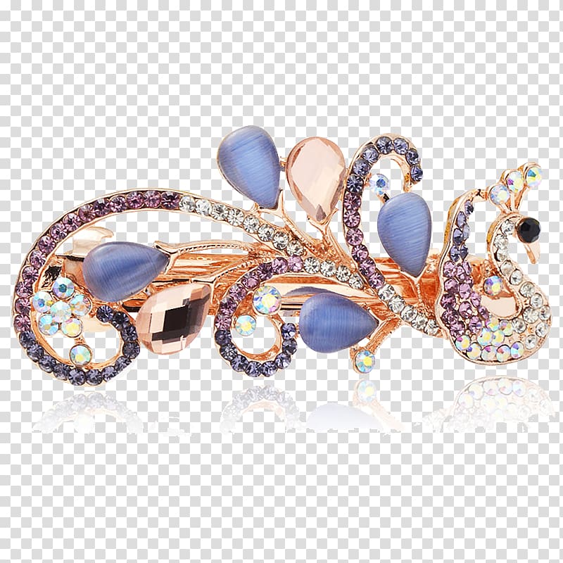 Hairpin Barrette, Diamond edge clip headdress small jewelry hair accessories transparent background PNG clipart