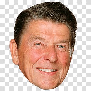 man's face, Ronald Reagan transparent background PNG clipart