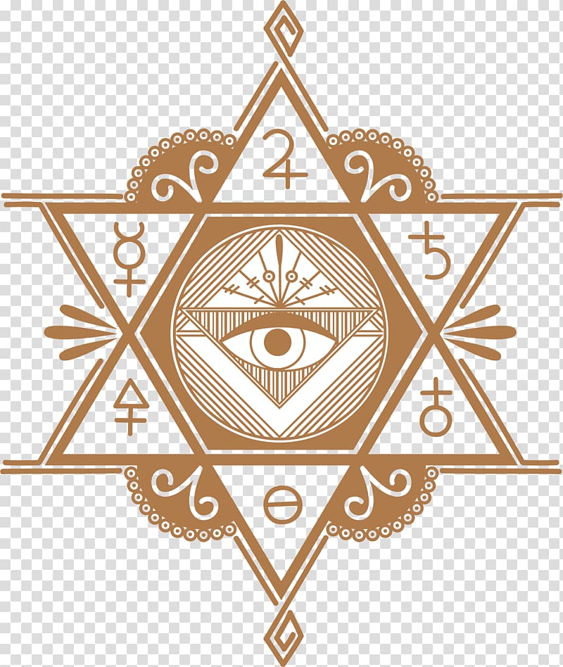 Star of David and Eye of Providence , Esotericism Mysticism Tarot Secrecy Cartomancy, The eye of the mysterious God transparent background PNG clipart