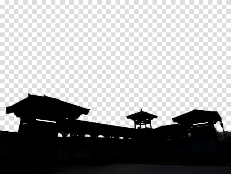 Xi An Changan Silhouette, Jiangnan town silhouette transparent background PNG clipart