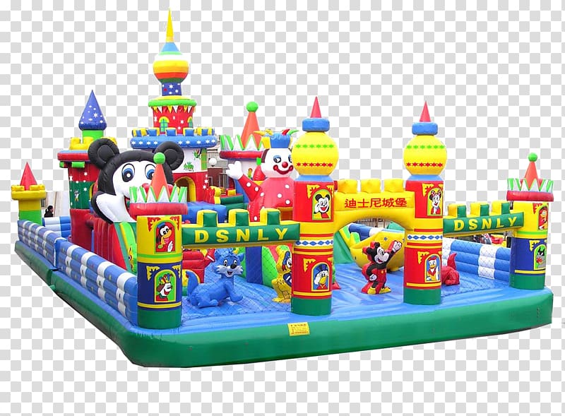 Inflatable castle Balloon Entertainment Trampoline, Disney playground transparent background PNG clipart