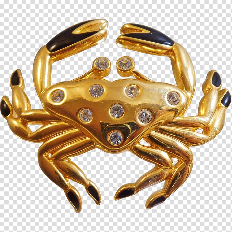 Dungeness crab Gold Body Jewellery, crab transparent background PNG clipart