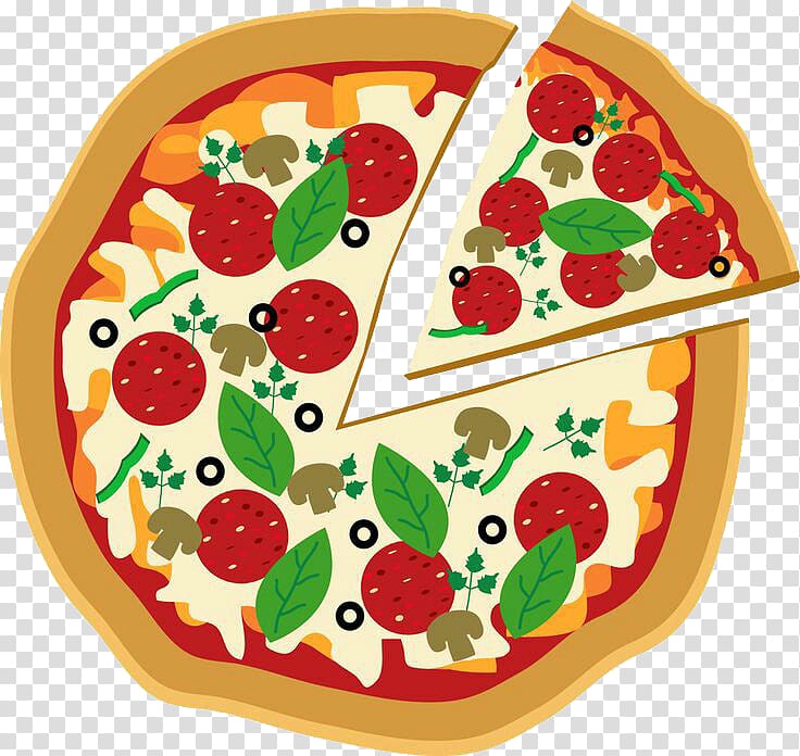 Pizza Italian cuisine Salami , Fruit Pizza transparent background PNG clipart