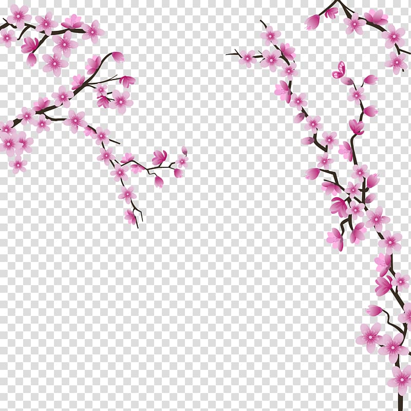 pink cherry blossoms illustration, Cherry blossom Wedding invitation Flower, Cherry blossoms transparent background PNG clipart