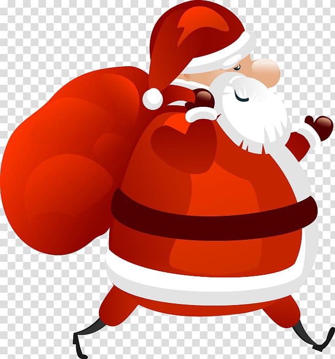 Santa Claus Gift Christmas , Cute cartoon Santa Claus pattern transparent background PNG clipart