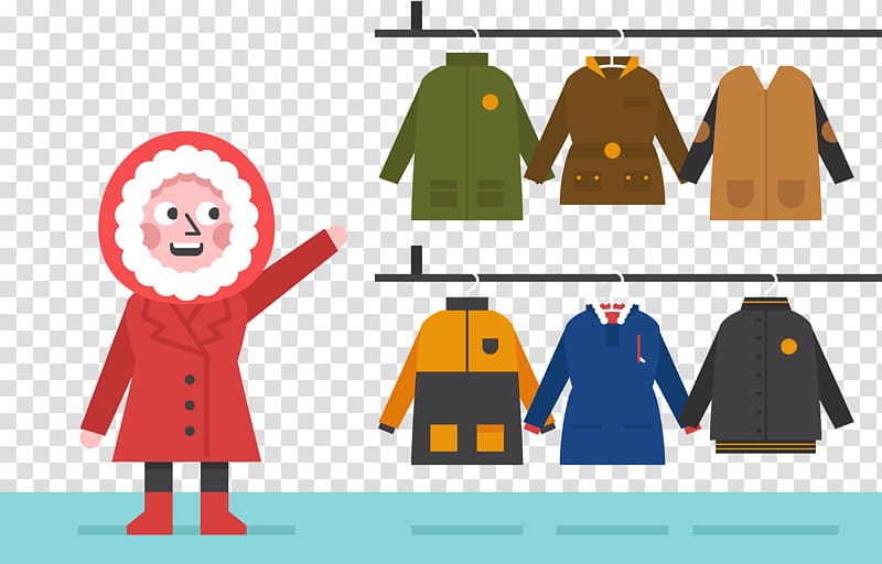Winter clothing Coat, selection of winter clothing for men transparent background PNG clipart