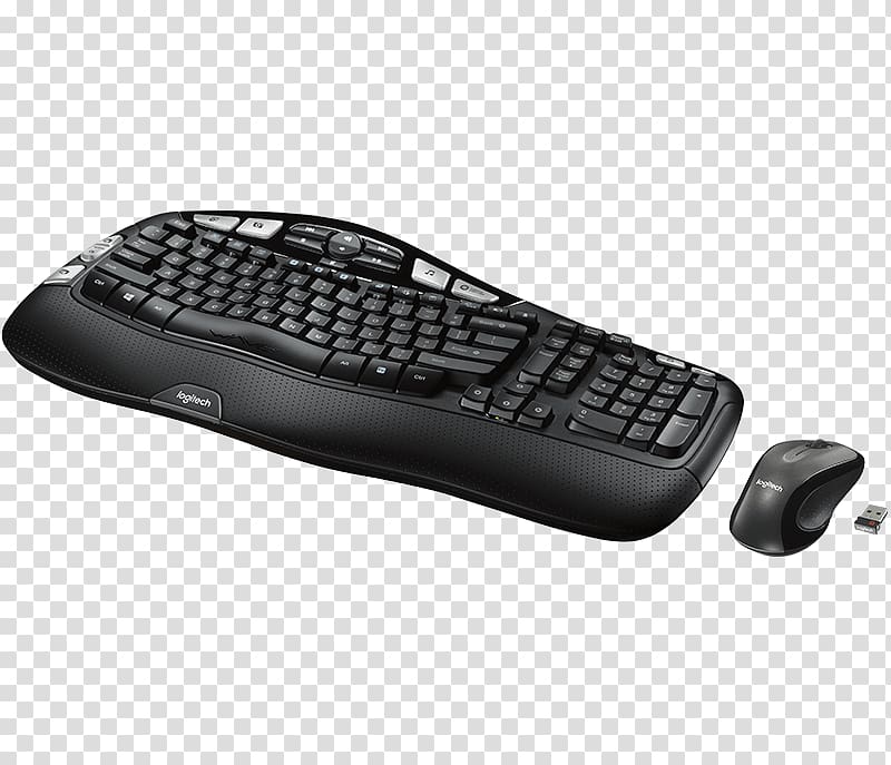 Computer keyboard Computer mouse Laptop Logitech Unifying receiver, soft curve transparent background PNG clipart