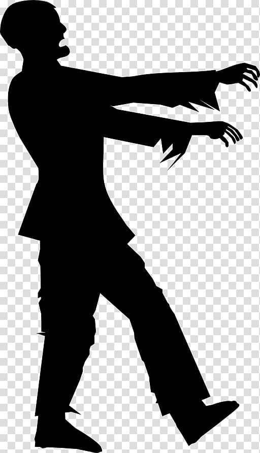 Zombie walk Silhouette , Tomb Silhouette transparent background PNG clipart