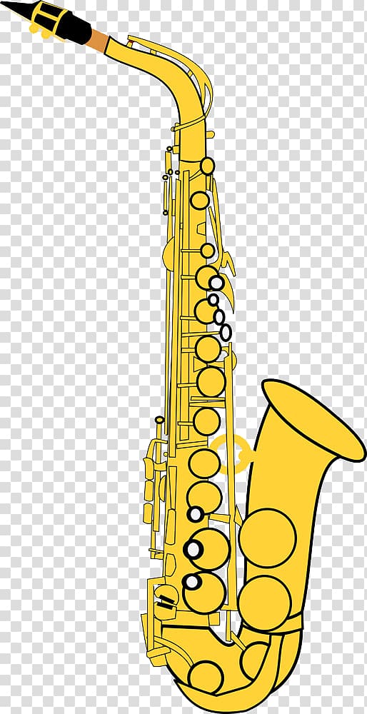 Alto saxophone , Golden saxophone cartoon transparent background PNG clipart