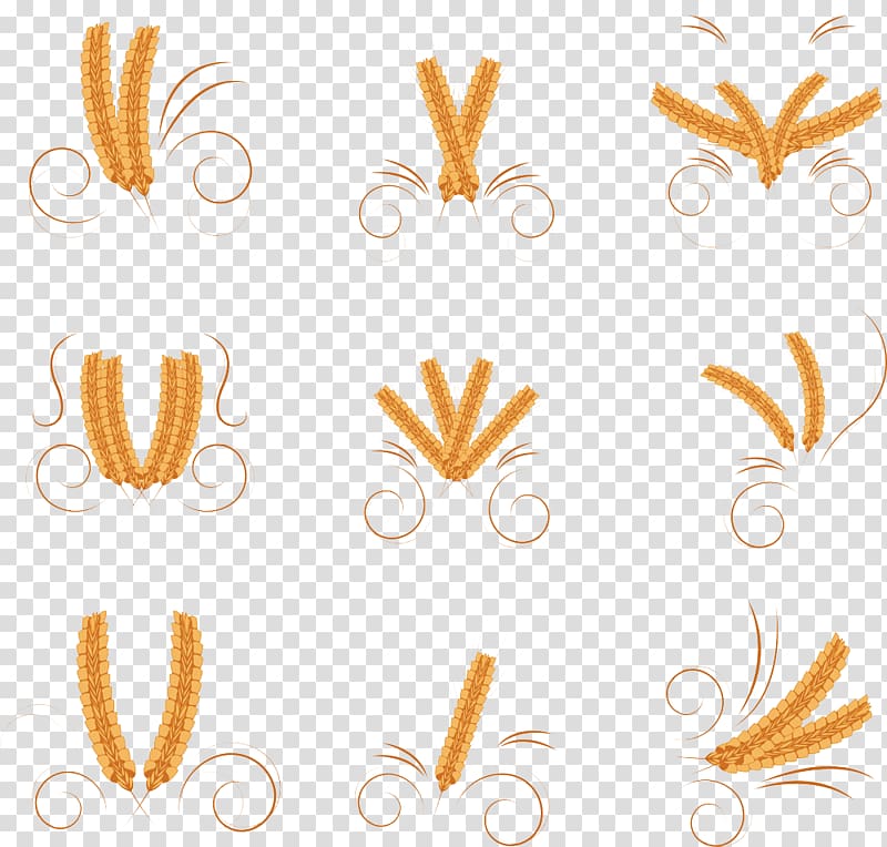 Common wheat Bread Cereal Wheat flour, Hand-painted wheat transparent background PNG clipart