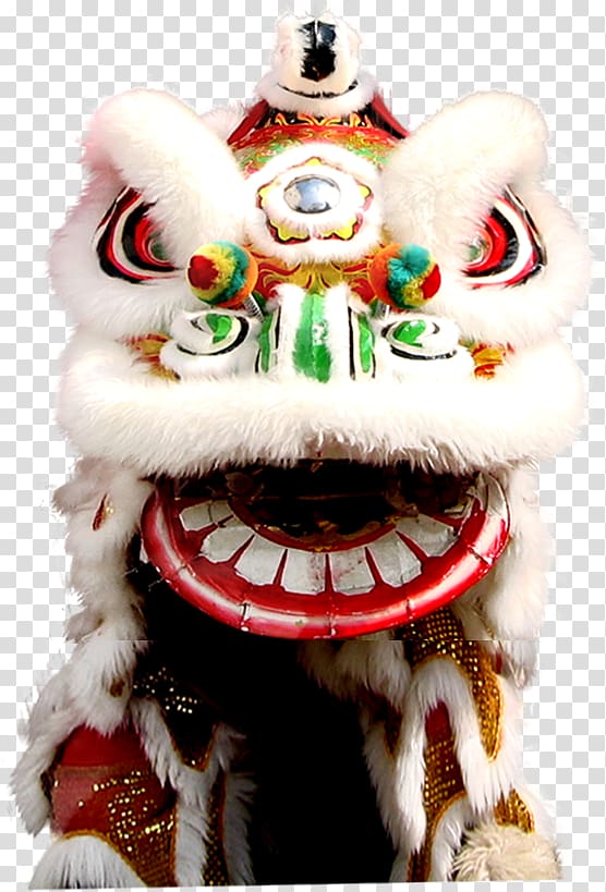 Lion dance Chinese New Year Festival, White Lion HD background transparent background PNG clipart