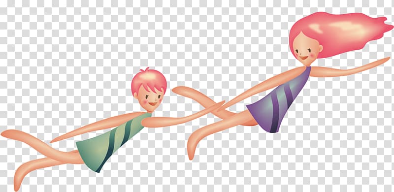 Significant other Illustration, Swimming couple transparent background PNG clipart