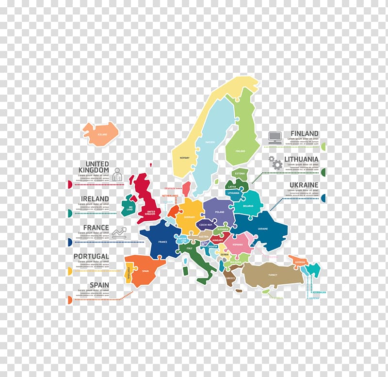 Europe Infographic Adobe Illustrator, color world map analysis pattern transparent background PNG clipart