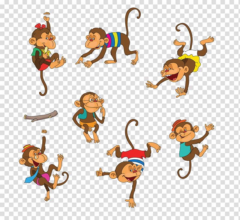 Ape Monkey , Creative cartoon monkey transparent background PNG clipart