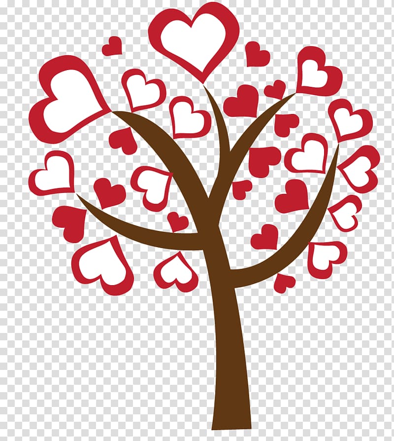 Heart Tree Valentines Day Root , Hearts Tree transparent background PNG clipart
