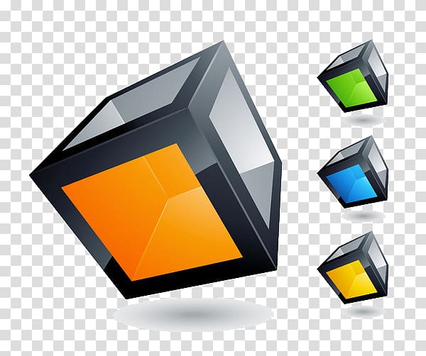 Logo Graphic design Business, 3D cartoon color cube transparent background PNG clipart