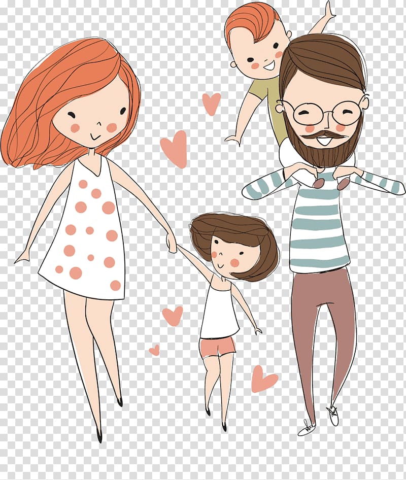 happy family art, Family Father Love, parents transparent background PNG clipart