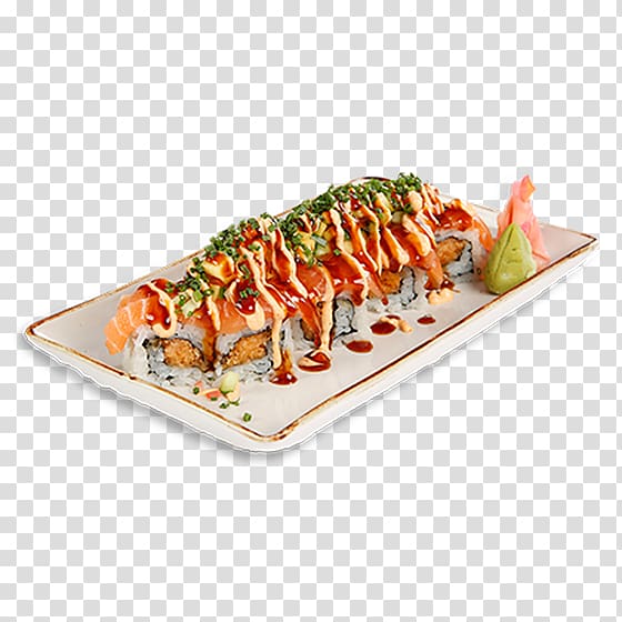 Sushi Asian cuisine Japanese Cuisine California roll Dish, sushi dishes transparent background PNG clipart