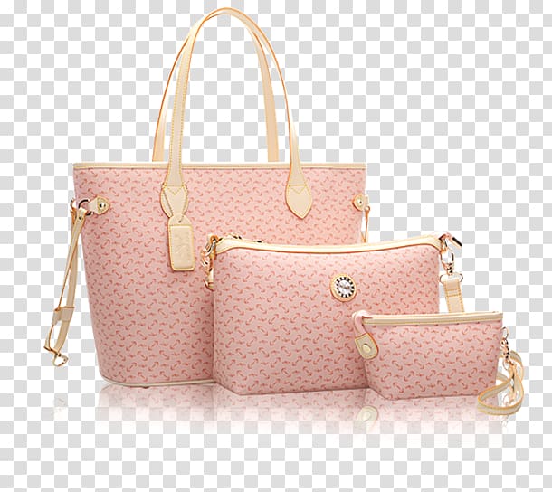 Tote bag Pink Handbag Wallet, Pink wallet and handbag transparent background PNG clipart