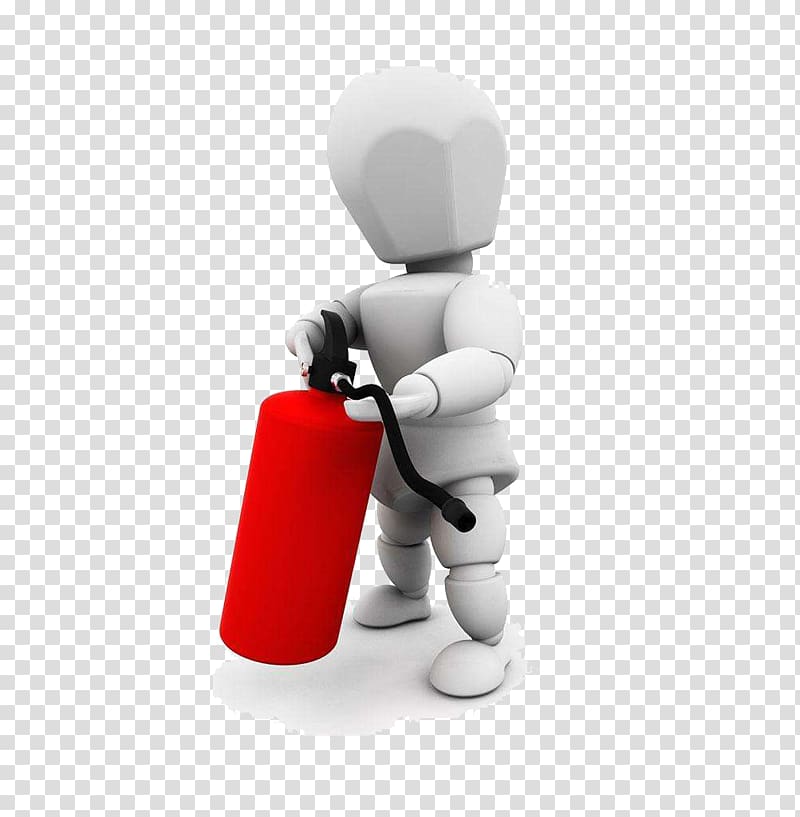 Fire extinguisher Businessperson Firefighter Illustration, Robot pattern with a fire extinguisher transparent background PNG clipart