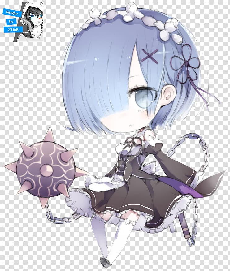 Re:Zero − Starting Life in Another World Chibi Anime 雷姆 Kavaii, Chibi transparent background PNG clipart