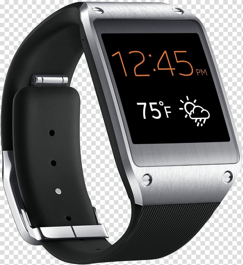 silver smartwatch illustration, Samsung Galaxy Gear Samsung Galaxy Camera Smartwatch Samsung Gear S, smart watches transparent background PNG clipart