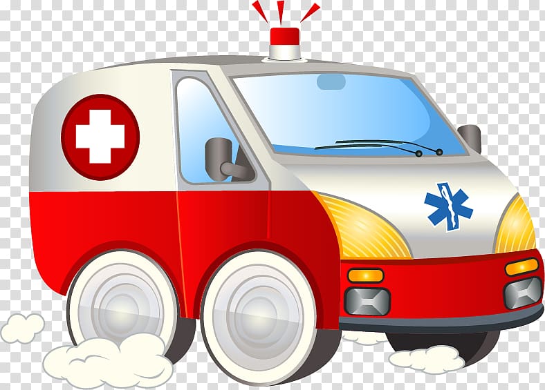 Ambulance Emergency vehicle , Medical ambulance painted element transparent background PNG clipart