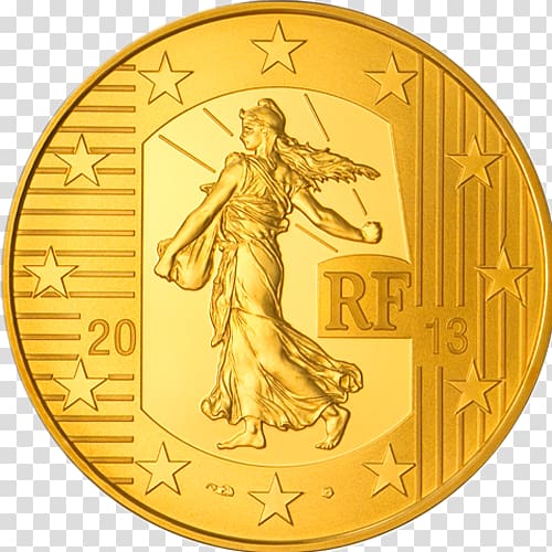 Coin Gold 100 euro note Monnaie de Paris, 50 euro transparent background PNG clipart