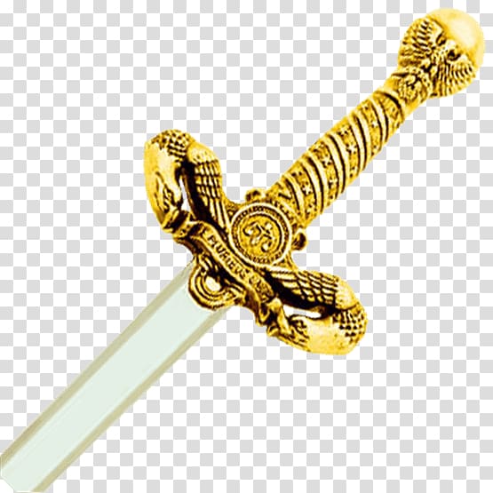 Weapon Sword 01504 Metal Body Jewellery, gold figures transparent background PNG clipart