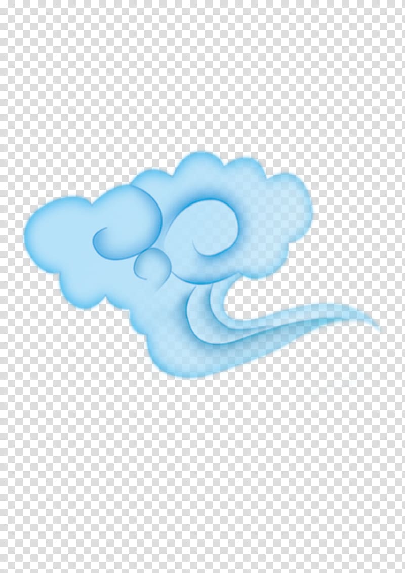 Cartoon Sky Illustration, Blue clouds transparent background PNG clipart