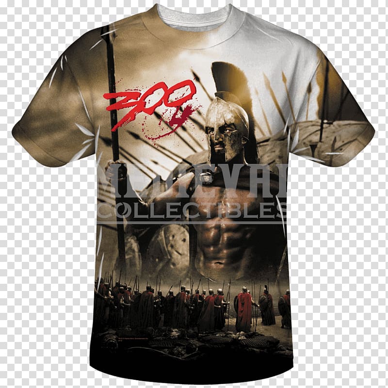 T-shirt Spartan army Leonidas I, T-shirt transparent background PNG clipart