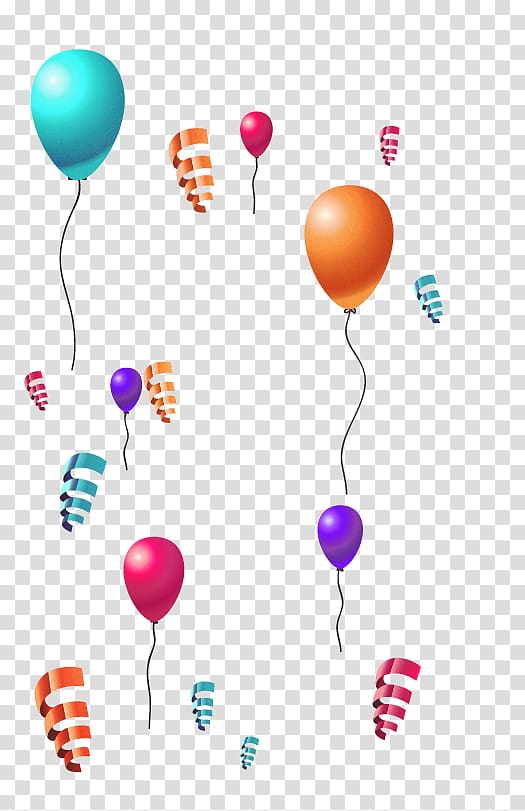 confetti and balloons illustration, Balloon , Balloons transparent background PNG clipart
