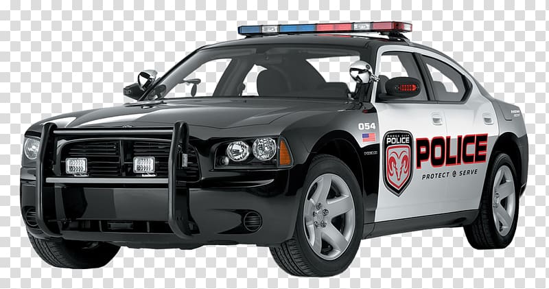 6th gen. black and white Dodge Charger Police car, Police car , Black police police car transparent background PNG clipart