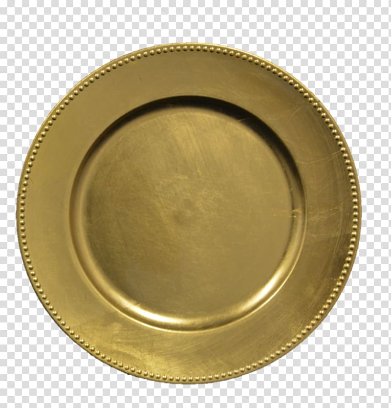 Charger Plate Tableware Platter Metal, gold beads transparent background PNG clipart