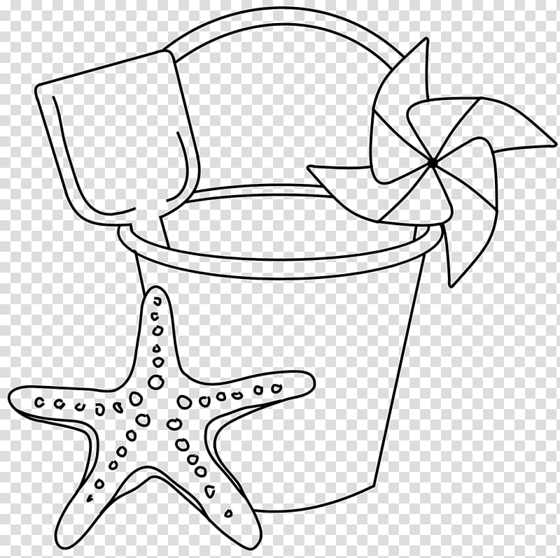 Sand Beach Bucket Drawing , enjoy your summer vacation transparent background PNG clipart