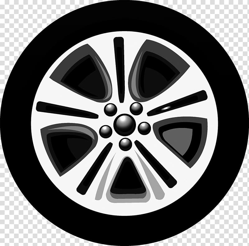 gray 5-spoke vehicle wheel illustration, Cartoon Technician Silhouette Illustration, Car tires transparent background PNG clipart