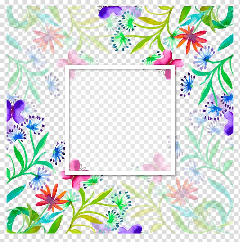 Watercolor painting Floral design , Wedding invitation Cover transparent background PNG clipart