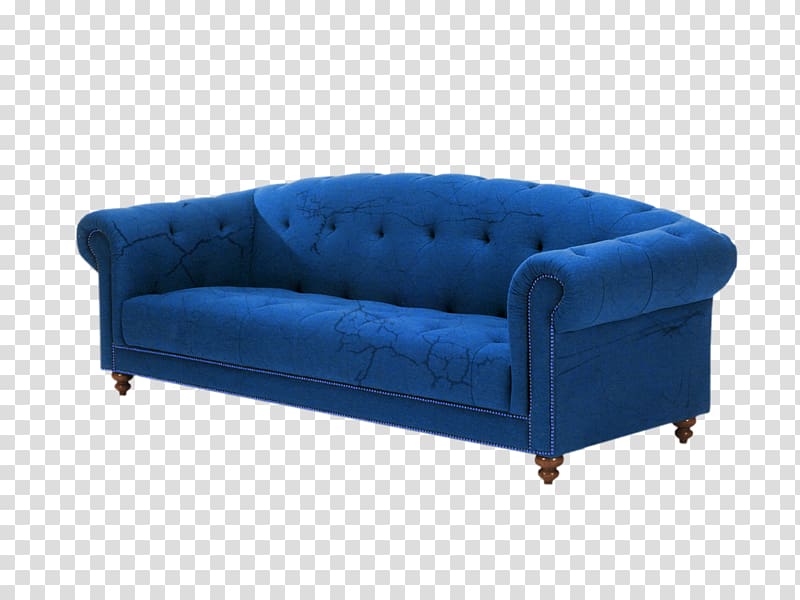 Sofa bed Loveseat Couch Cobalt blue, chaise transparent background PNG clipart