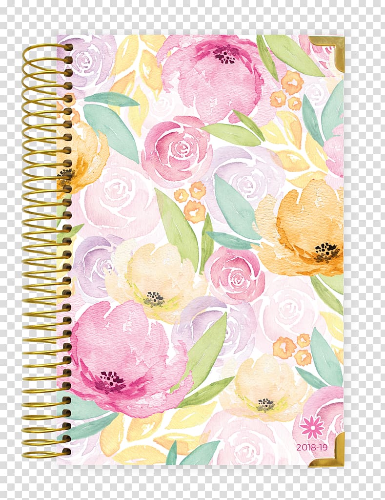 Paperback 0 Personal organizer Hardcover, watercolor blooming transparent background PNG clipart