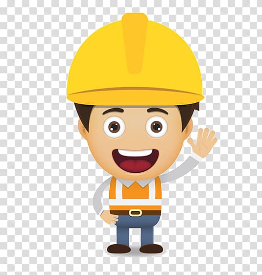 boy wearing yellow hard hat illustration, Cartoon Laborer Construction worker Euclidean , construction worker transparent background PNG clipart
