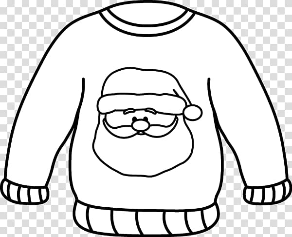 Christmas jumper Hoodie Sweater Clothing, black and white clothes transparent background PNG clipart