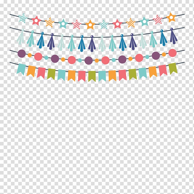 Garland Birthday Paper Disk, garland transparent background PNG clipart