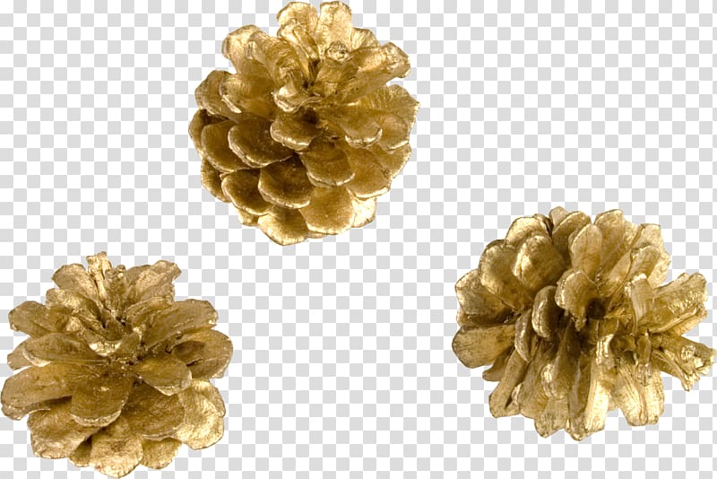 Christmas Gold Conifer cone , christmas transparent background PNG clipart