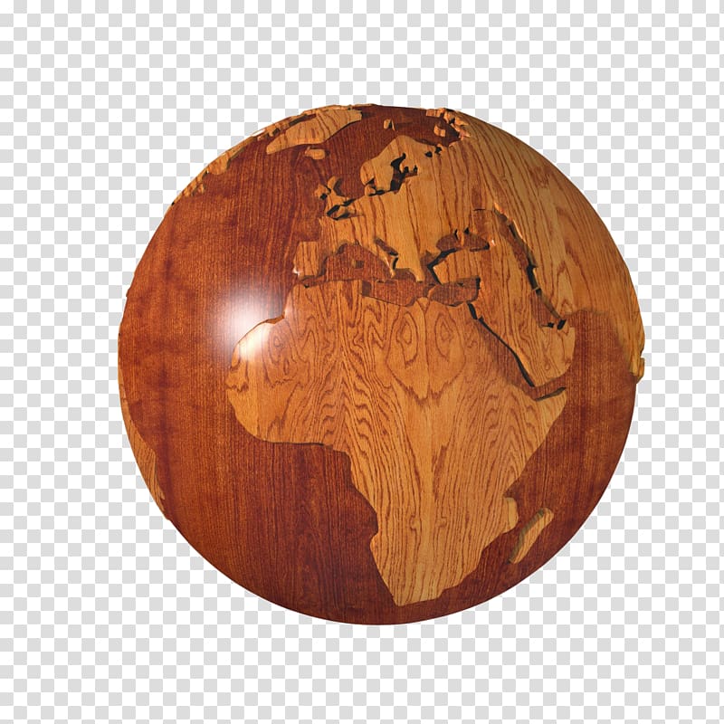 Globe Wood Company Quality, Wooden sphere world globe transparent background PNG clipart