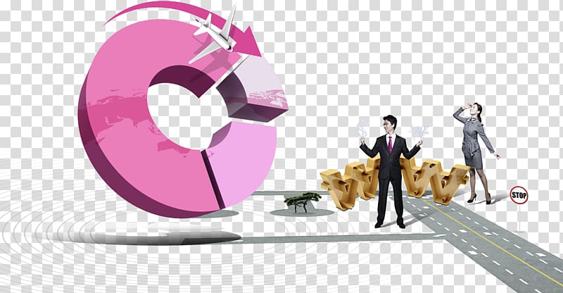 Pie chart Three-dimensional space Statistics, Three-dimensional chart and business people transparent background PNG clipart