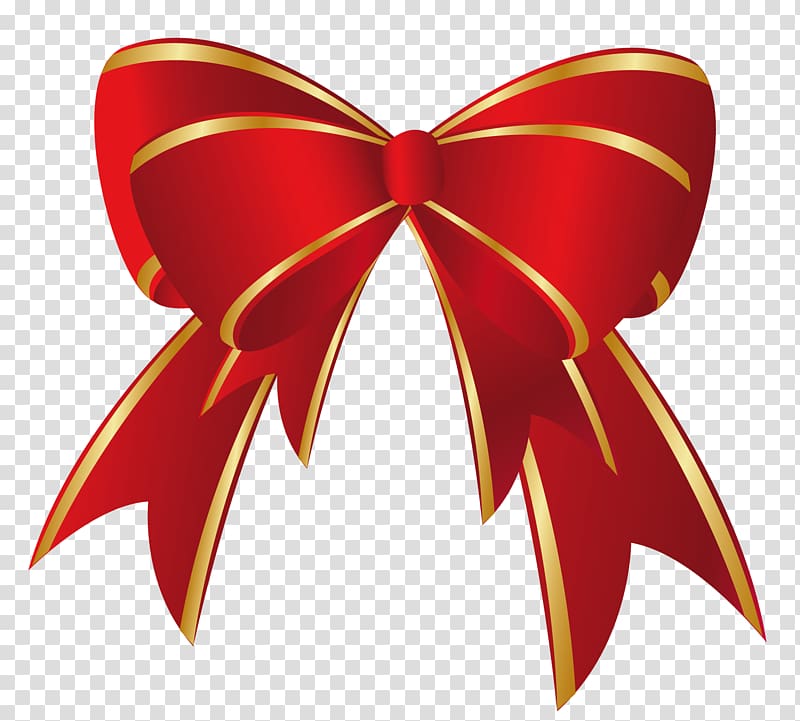 Christmas Gift , Christmas Red Gold Bow , red and brown bow illustration transparent background PNG clipart